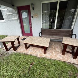 Coffee Table And End Tables Set 