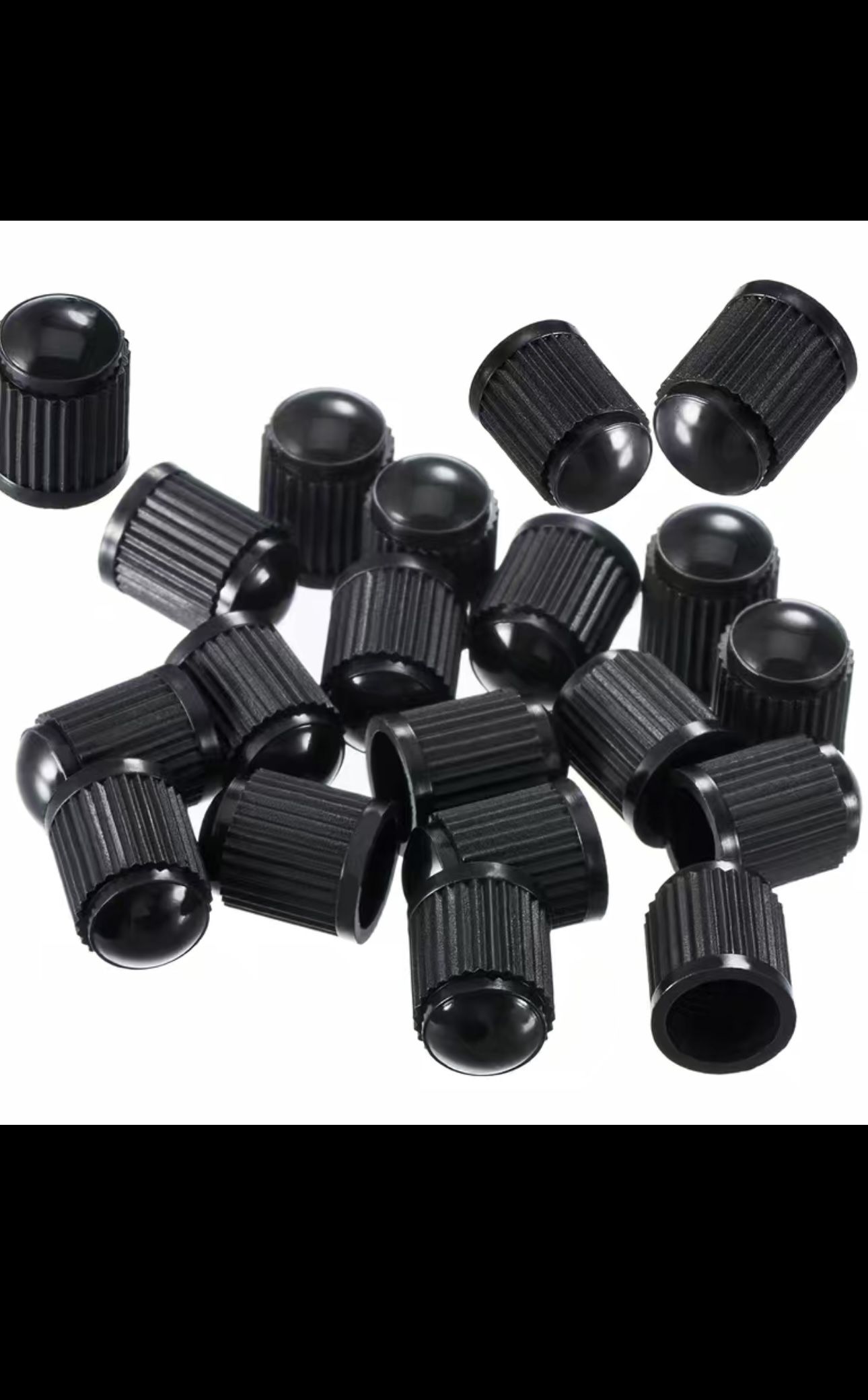 8x BLACK Plastic Tire Valve Air Dust Cover Stem Caps - Wheel Car Truck SUV Bike