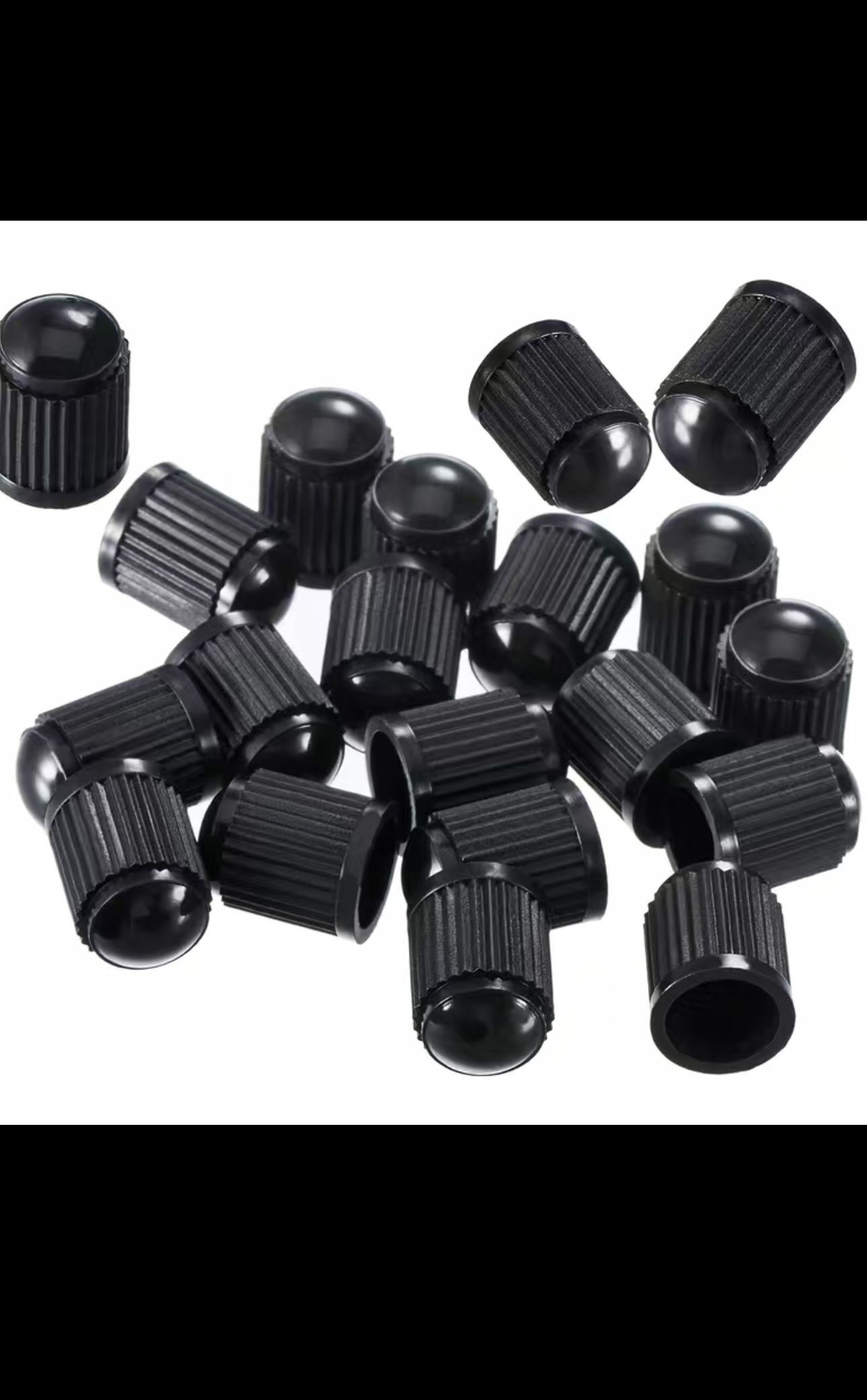 8x BLACK Plastic Tire Valve Air Dust Cover Stem Caps - Wheel Car Truck SUV Bike 