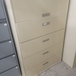 (5) Available 5 Drawer Lateral File Cabinets Cabinet School College Church Business Office $150 Each