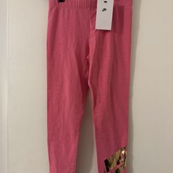 Nike Sportswear Big Kids Girls Cotton Jersey Futura Leggings Pink Dm2339 Medium