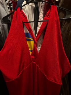 Red Open-Back Sleeveless dress