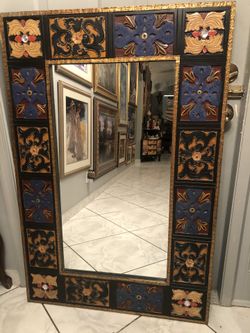 Mirror Hand carved Real Wood