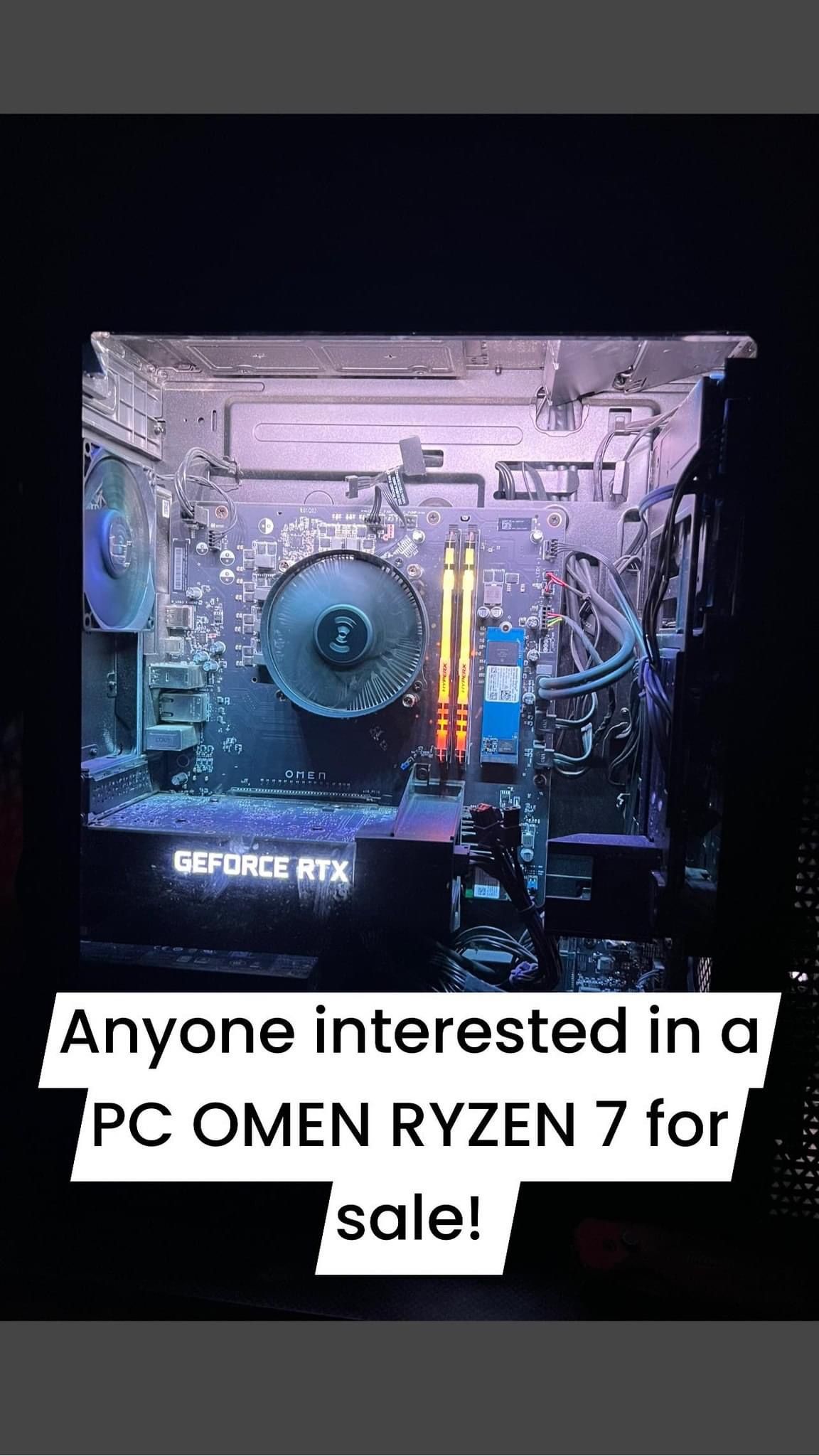 PC GAMING OMEN RYZEN 7 With Monitor And Keyboard And A MICROPHONE