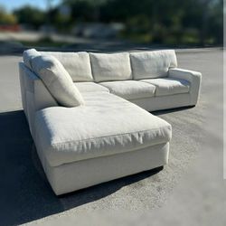 (Delivery Available) Kevin Charles White Sectional Couch Sofa 