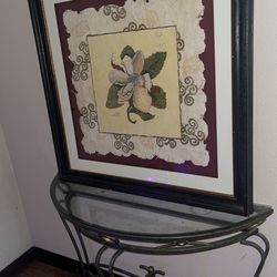 glass entryway table and frame $45 firm