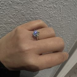 Brand New Moissanite Six-Prong Ring 2CT 18K White Gold Plated Sterling Silver