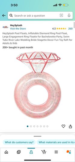 Glitter Rose Gold Diamond Ring Pool Float - Perfect For Bachelorette Party