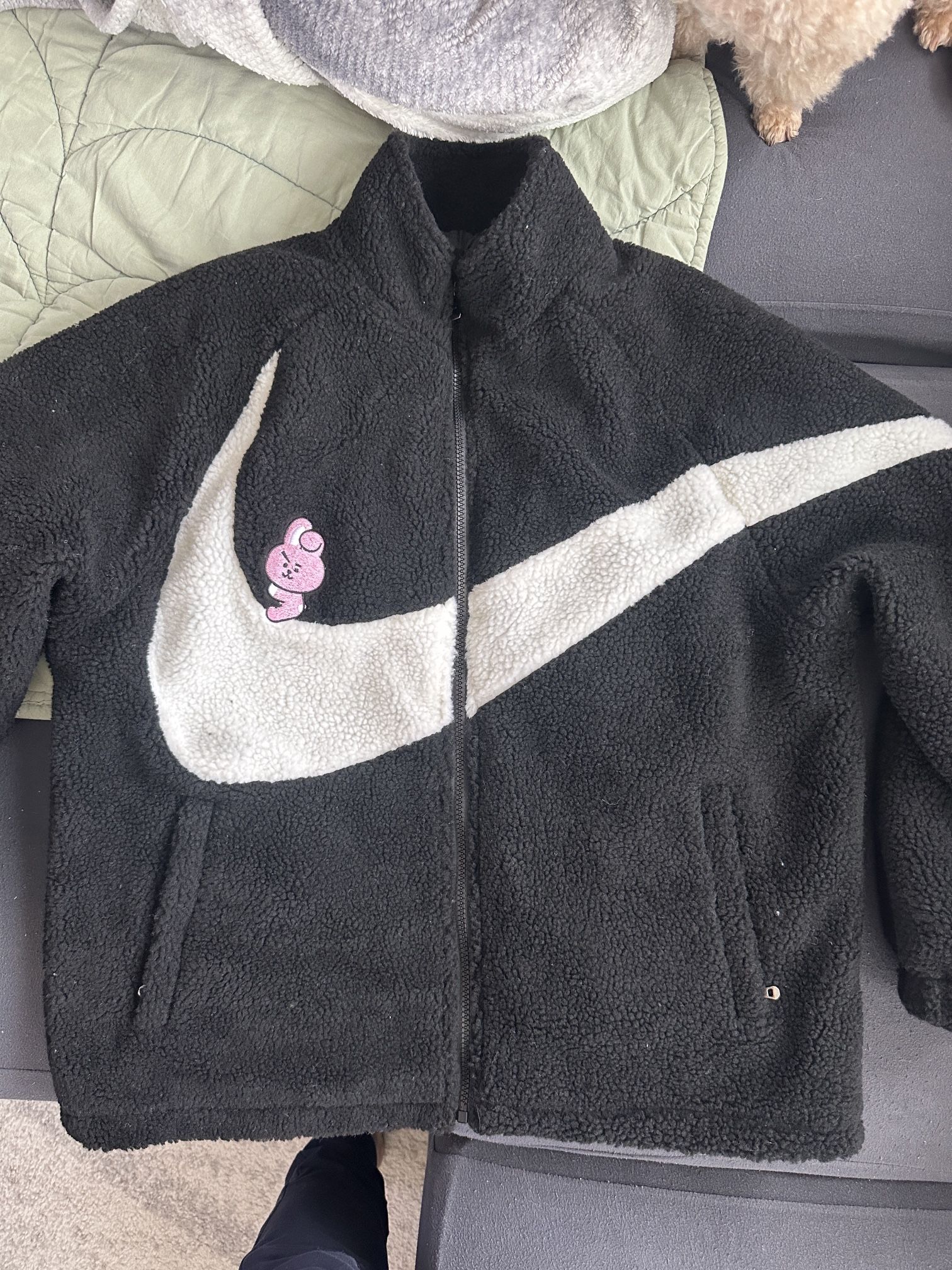 Black Cooky BT21 NIKE Fleece Jacket large