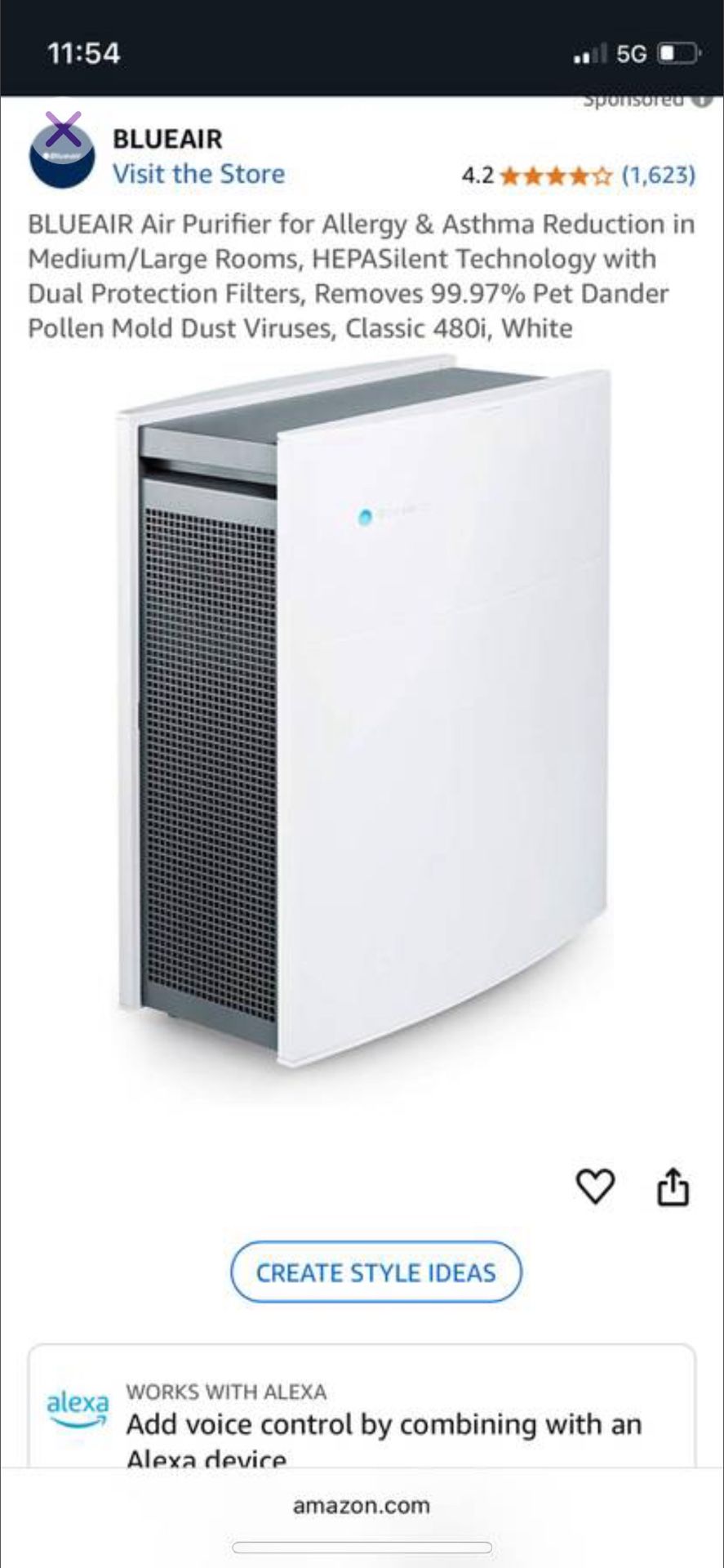 Brand New Blueair 480I Smart Hepa Air Purifier