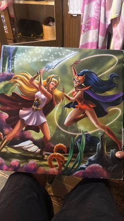 She-Ra vs Shadow Weaver Fantasy Art Canvas Print