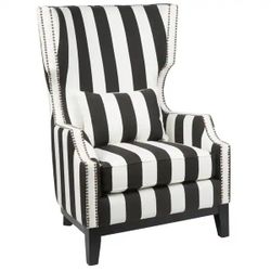 (2) Black & White Stripes Armchairs