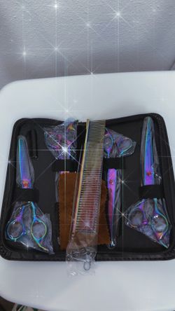 Rainbow metallic haircut scissor set