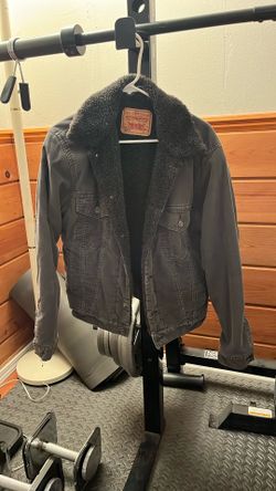 Small Levi Grey Sherpa Jacket