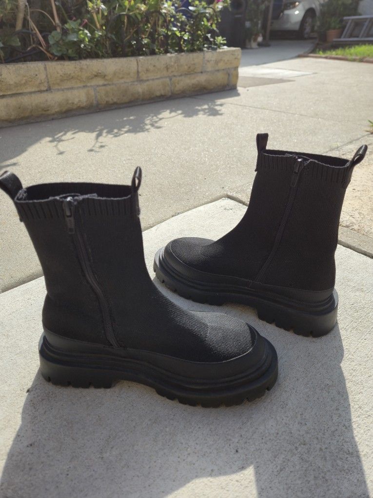 ZARA SOCK STYLE ANKLE BOOTS