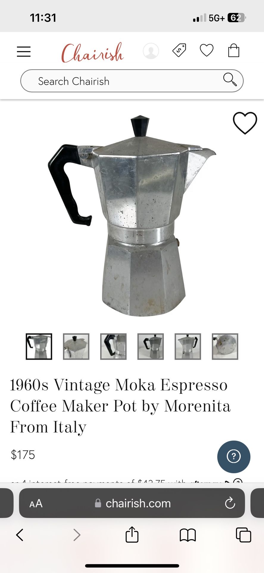 Vintage Italian Espresso / Coffee Maker - Moka Pot