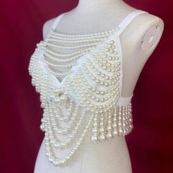 Pearl Embellished Bra Top