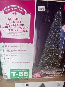 12-Foot Pre-Lit Slim Christmas Tree – $275 OBO