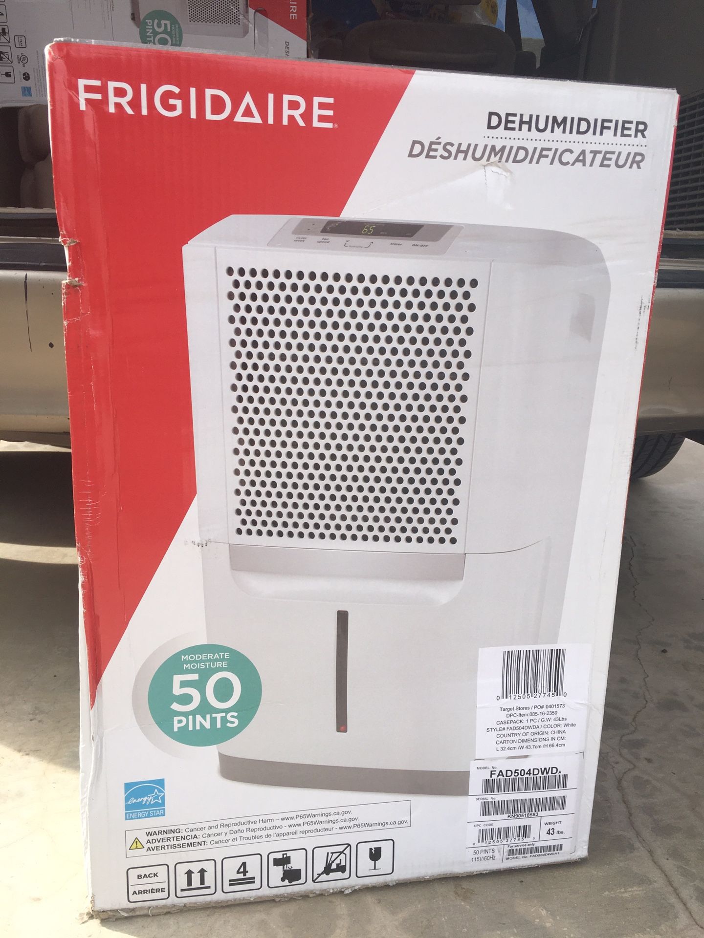 Dehumidifier room 50 pint New for $140 shipped