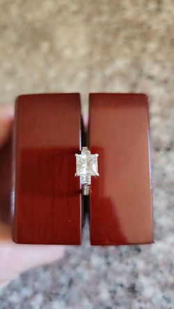 14K White Gold Princess-Cut Ring