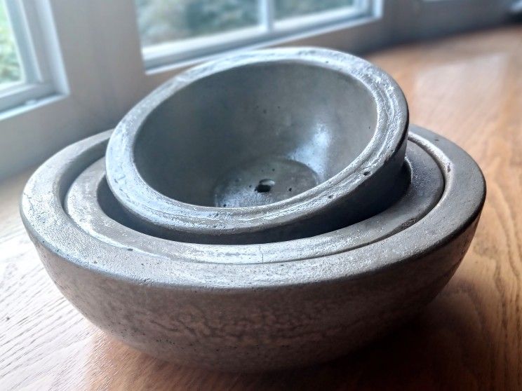 Concrete Nesting Bowl Planters