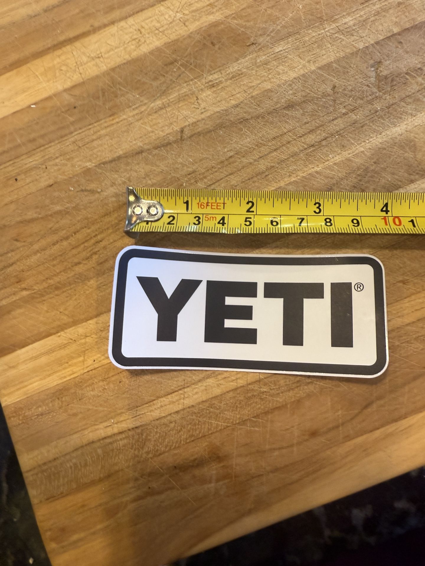 Yeti cooler White sticker