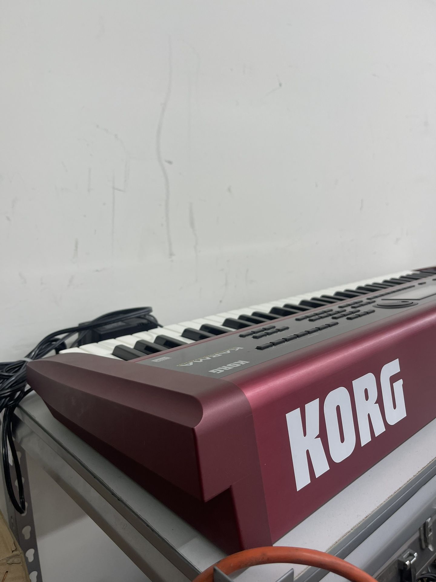 KORG Model KARMA , Music Work Station Synthesizer Keyboard 61 Key  W/original Power Cord In Hard Black Case.