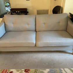 Mr. Kate Tess Sofa with Soft Pocket Coil Cushions, Small Space Living Room Furniture, Light Gray Linen