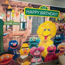 Sesame Street backdrop decor background for party
