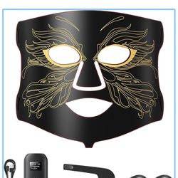 LED Light Therapy mask (E106A) Red Light Therapy for Face and Neck, 7-in-1 Colors Led Face Mask Light Therapy with 324 LED Beads, 5 Brightness Levels 