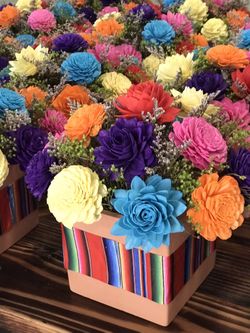 Centerpiece Made With Wood Flowers $45ea