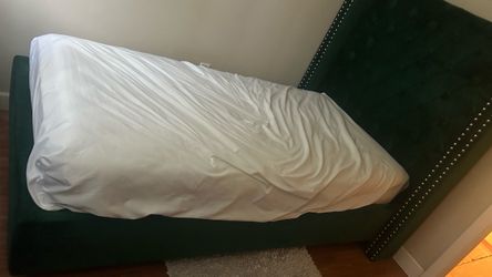 Wayfair Elegant Green Upholstered Bed Frame – Great Condition