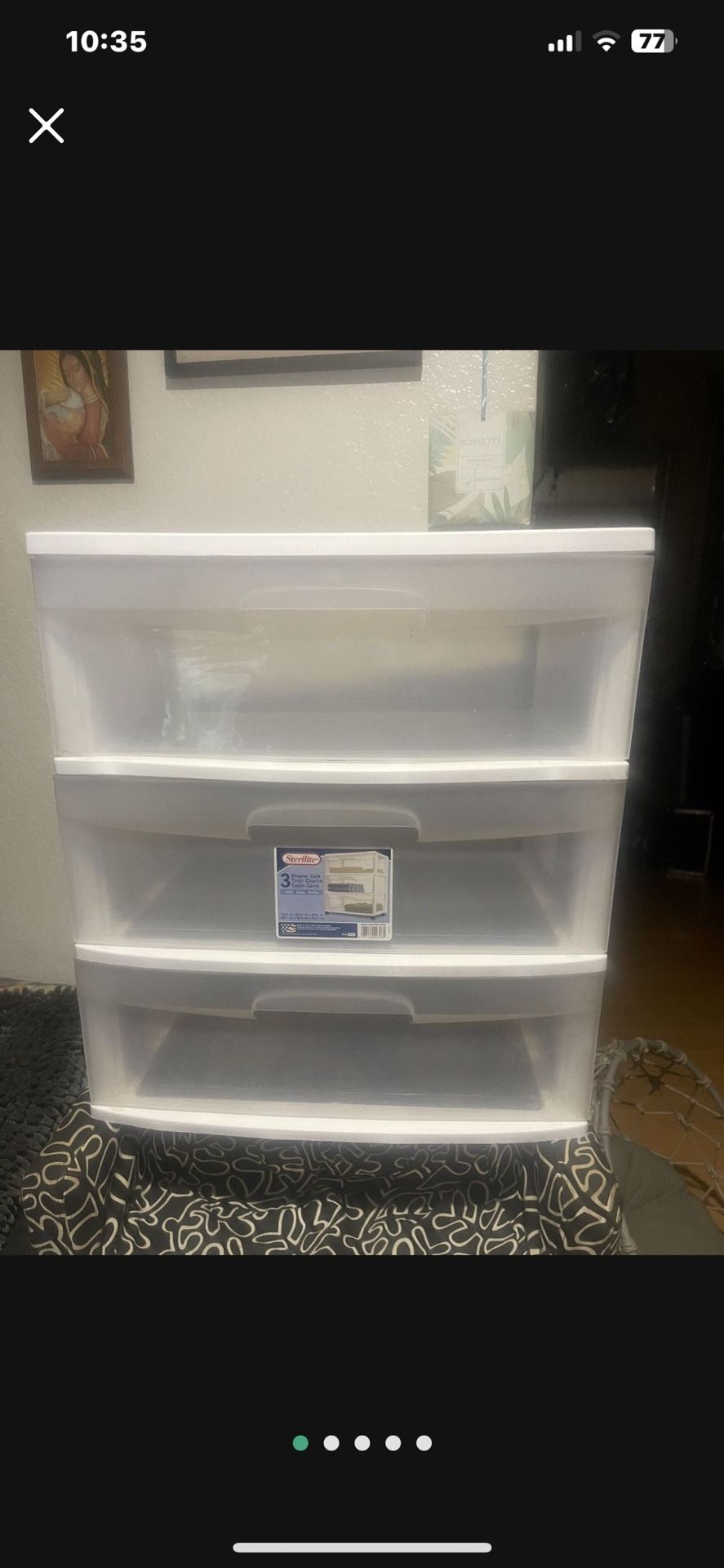 Sterilite Versatile Multi-Purpose Plastic Wide 3 Drawer Storage White