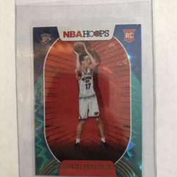 NBA Hoops Aleksej Pokusevski Rc Teal Explosion & 2 Base