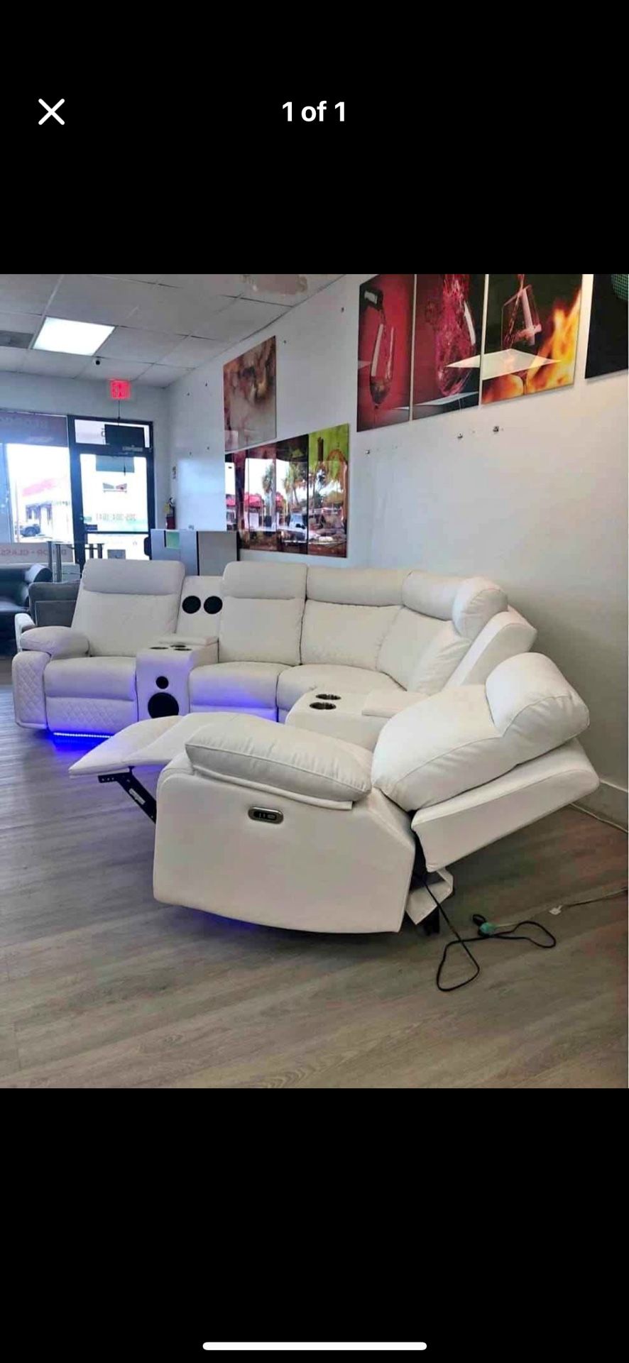 Power Reclining Sectional Available For Fast Delivery 