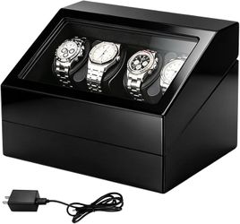 Automatic Watch Winder for 4 Watches with 5 Additional Storage Slots