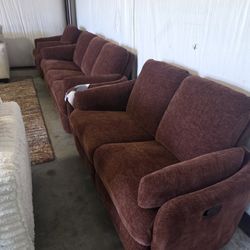 Brand New Lifestyle Dino Rust Reclining 3pc Living Room Set