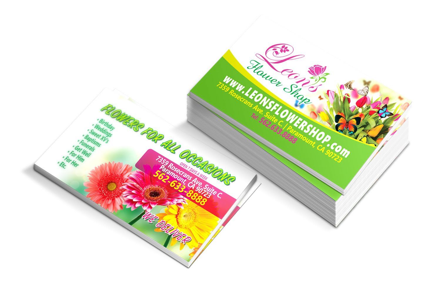 Flower Shop Or Boutique Business Cards Tarjetas De Negocio