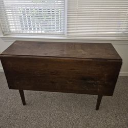 Antique Wood Table with Two Leaves Never Refinished. 