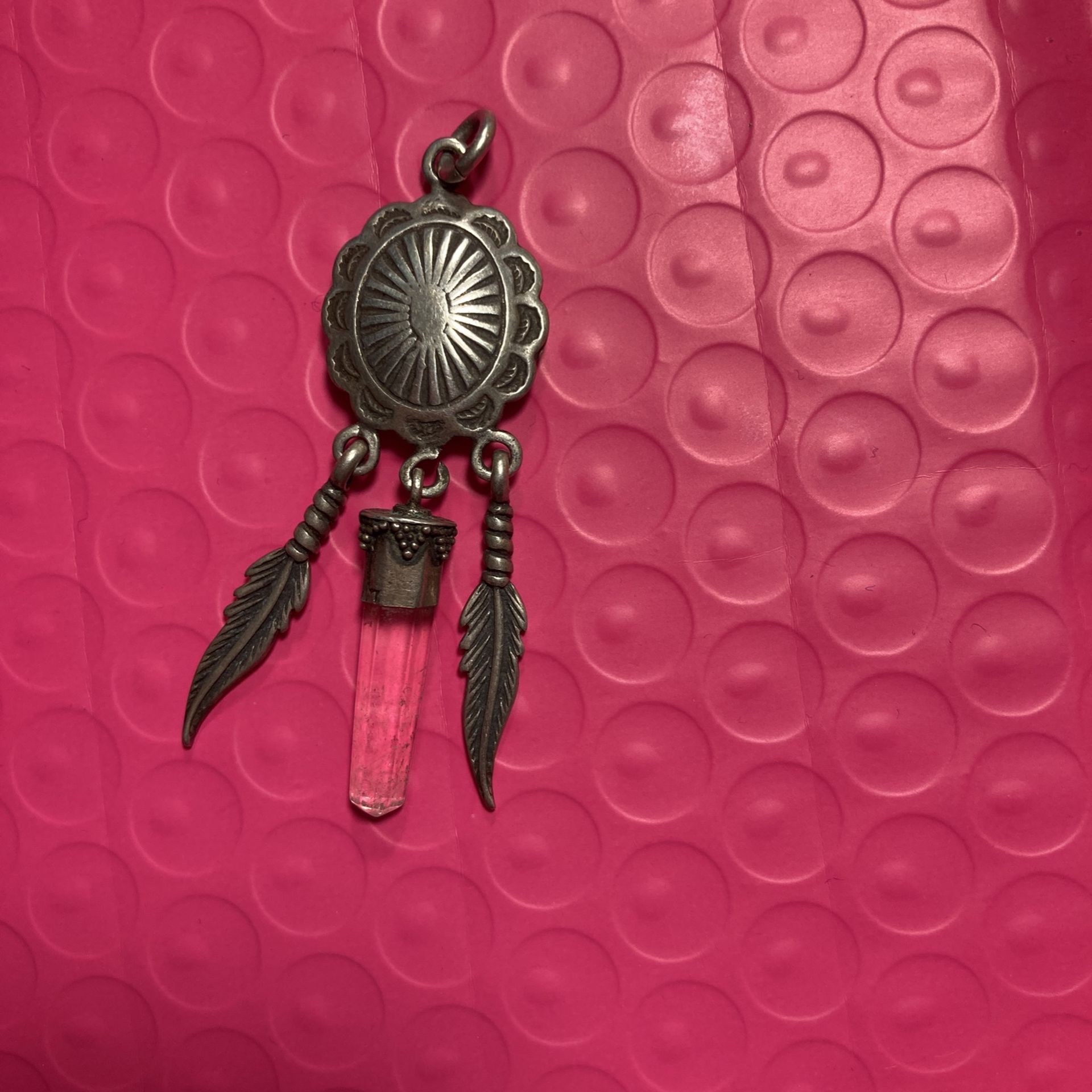 Nice Crystal Pendant 925 Silver Clear Stone