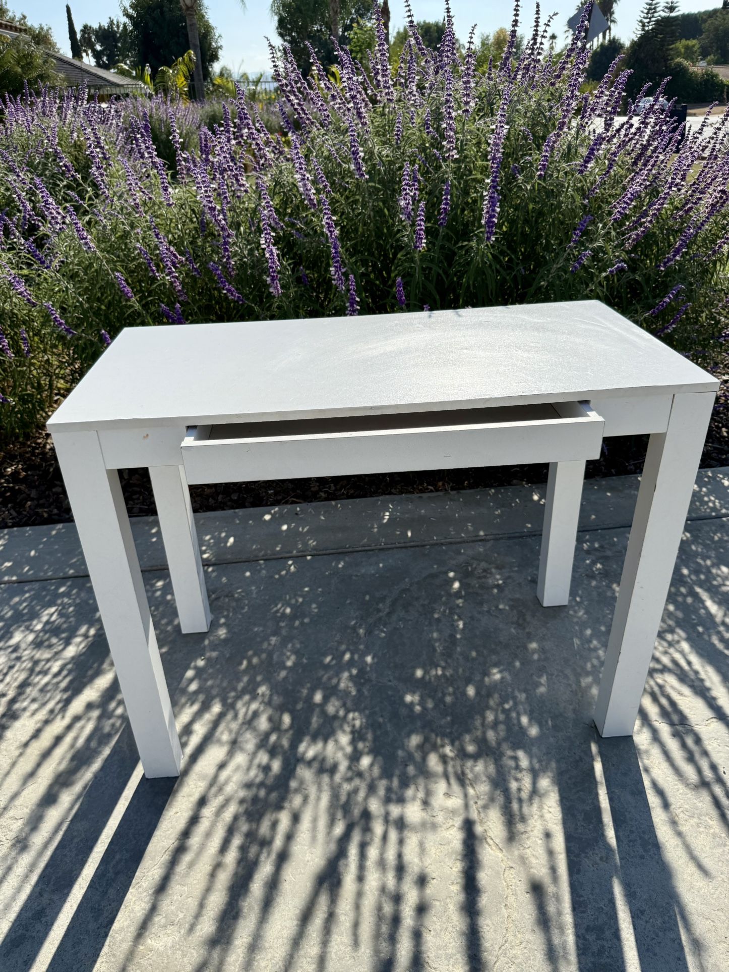 White Desk Table With Drawer