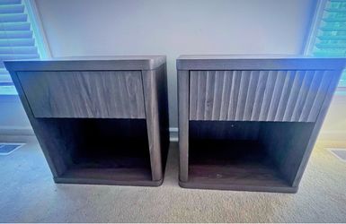 Set of 2 Nightstands – Drawer + Open Shelf