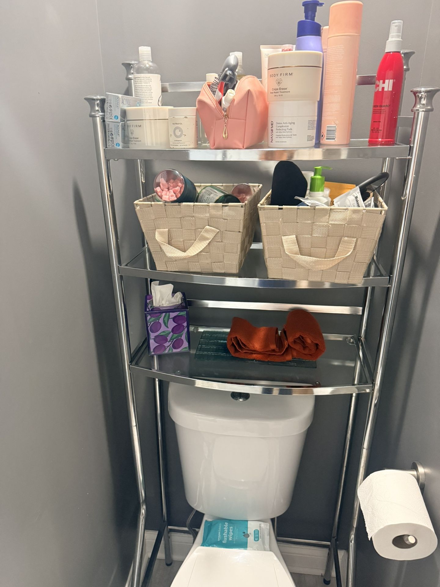 Over toilet shelf