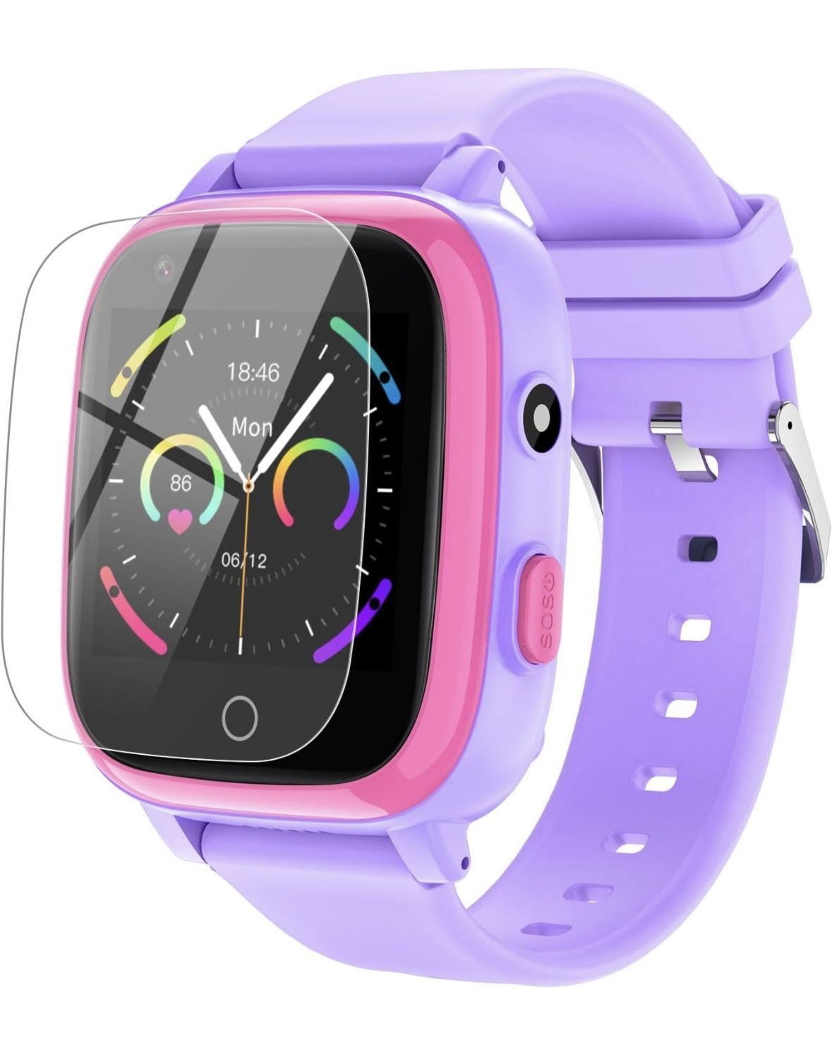 4G Smart Watch for Kids with GPS Tracker Purple