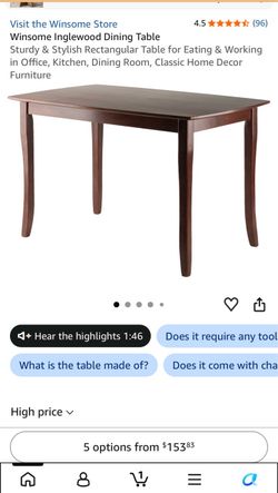 NEW!! Winsome Ingleside walnut table