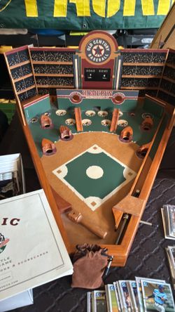 Old Century Coffee Table Games Handmade Baseball Tabletop Game Complete + Baseball cards and unopened Funko pops