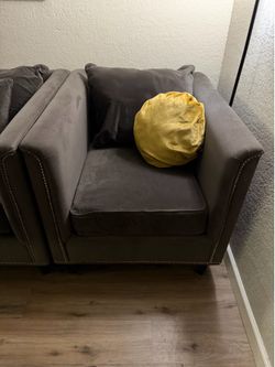 Gray modern sofa and love seat