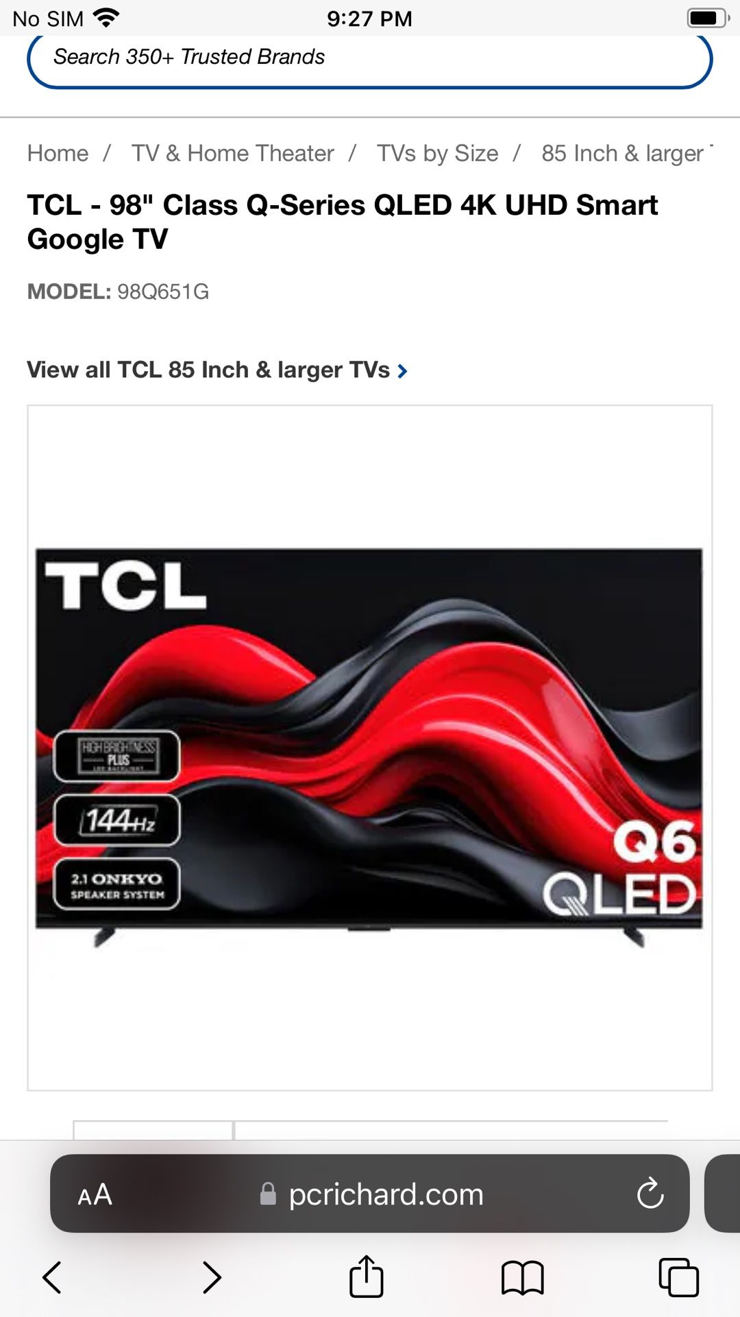 105 Inch Smart Tv With Remote