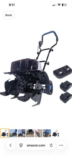 40V Cordless Tiller Cultivator,16 Huge SteelTines Garden Tiller,8.6 inch Wide BatteryPowered Garden Cultivator,(2 4AH Battery andCharger Included)