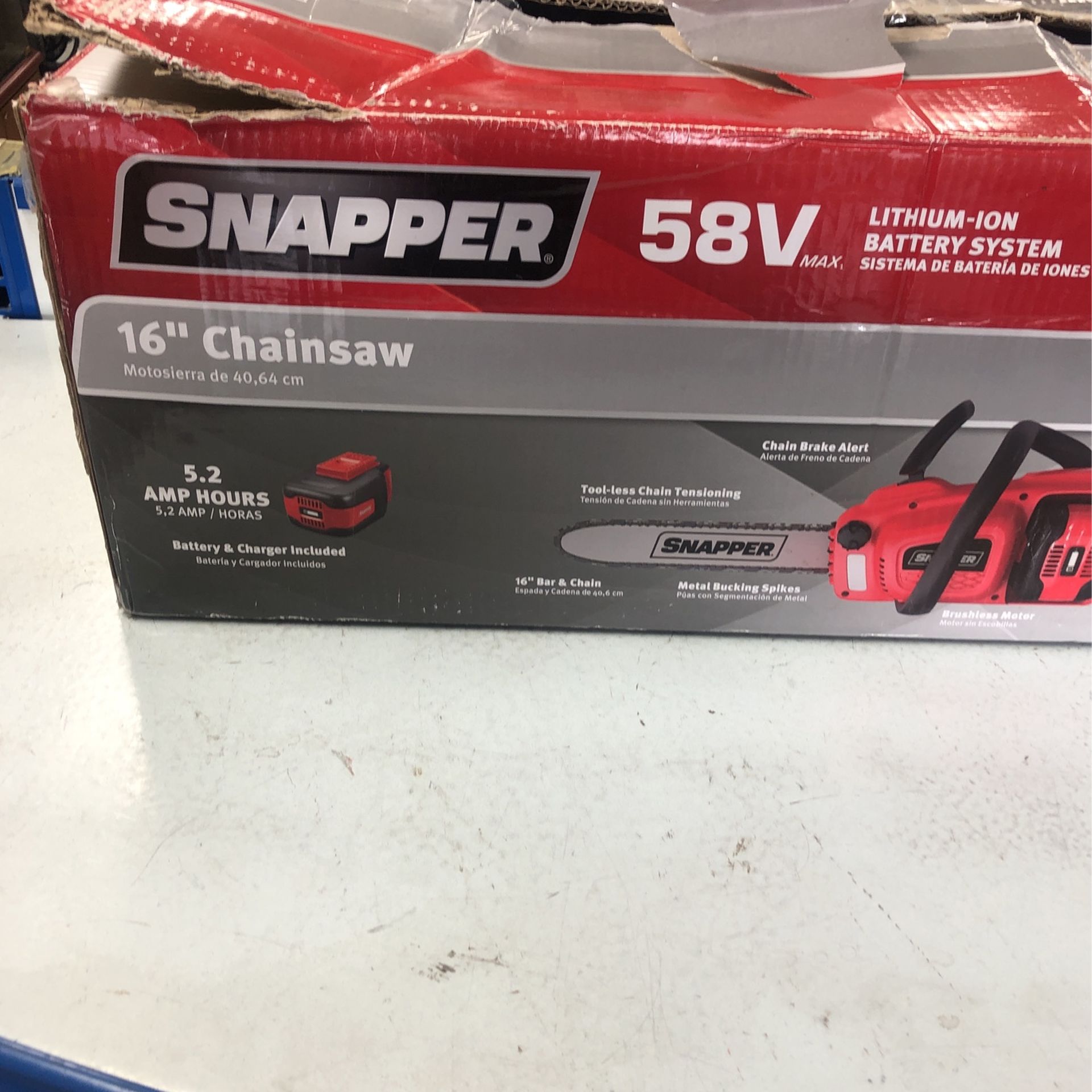 Snapper 58vmax Chainsaw 16’ W Charger And Battery